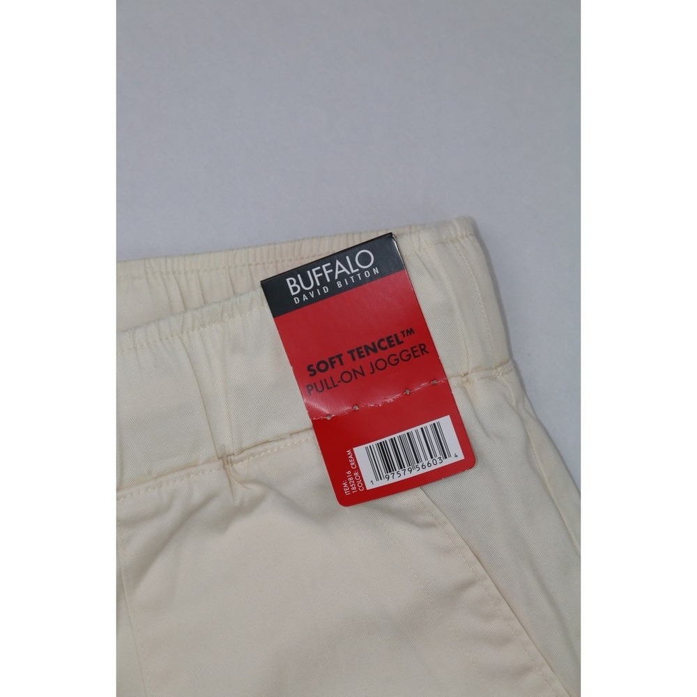 Buffalo David Bitton Women's Soft Tencel Pull-On Jogger Cream Sz M Drawstring - Picture 5 of 15